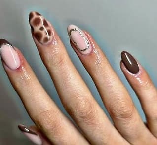 BIAB Gel on Natural Nails With Design